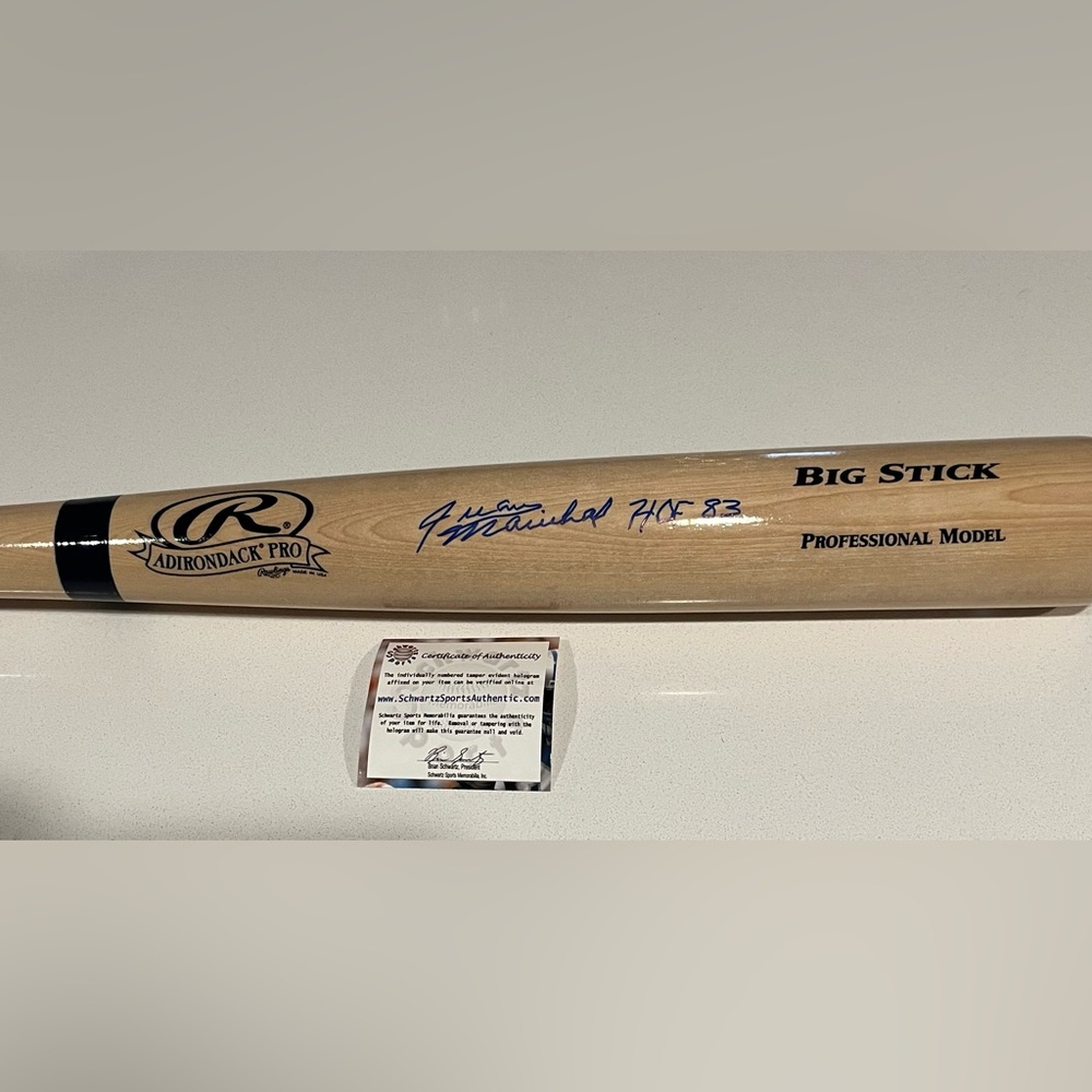 JUAN MARICHAL Signed Rawlings Pro Blonde Baseball Bat w/HOF'83 - (SCHWARTZ COA)